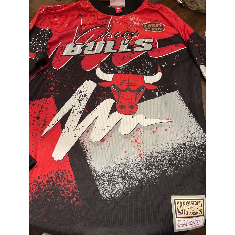 Chicago Bulls Basketball Long Sleeve Jersey Men's Size Medium 1996 NBA Finals
